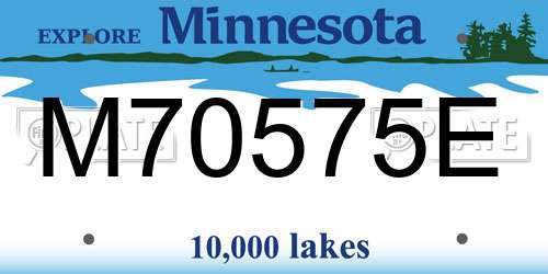 M70575E Minnesota License Plate