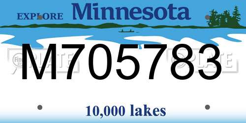 M705783 Minnesota License Plate