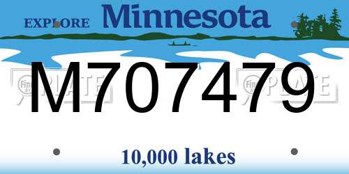 M707479 Minnesota License Plate