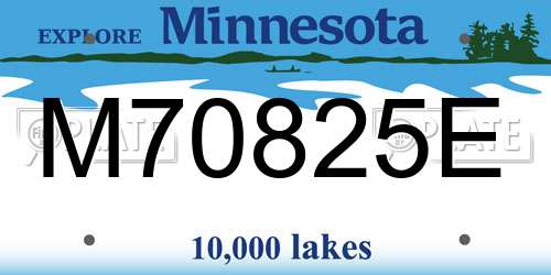 M70825E Minnesota License Plate