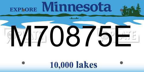 M70875E Minnesota License Plate
