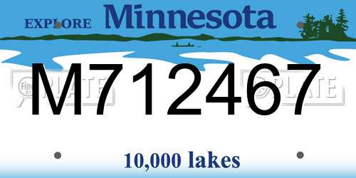 M712467 Minnesota License Plate