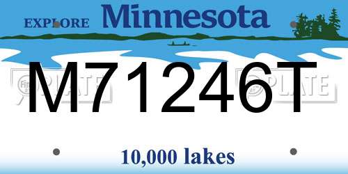 M71246T Minnesota License Plate