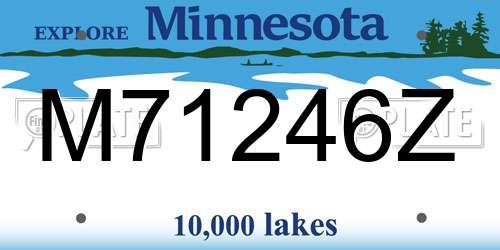 M71246Z Minnesota License Plate