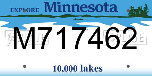 M717462 Minnesota License Plate