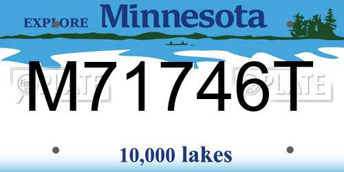 M71746T Minnesota License Plate