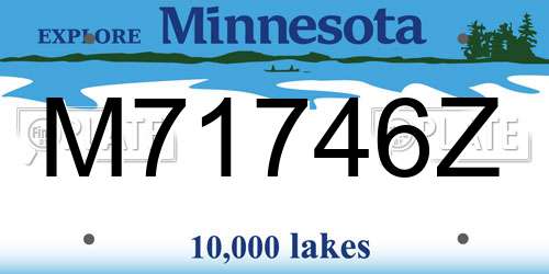 M71746Z Minnesota License Plate