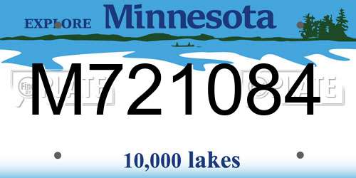 M721084 Minnesota License Plate