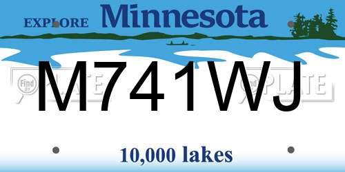 M741WJ Minnesota License Plate