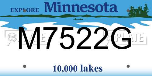 M7522G Minnesota License Plate