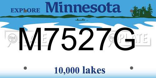 M7527G Minnesota License Plate
