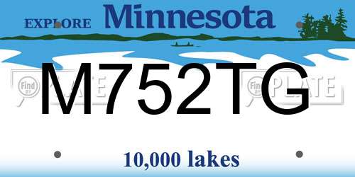 M752TG Minnesota License Plate
