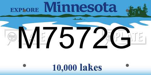 M7572G Minnesota License Plate