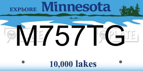 M757TG Minnesota License Plate