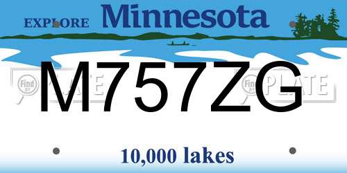 M757ZG Minnesota License Plate