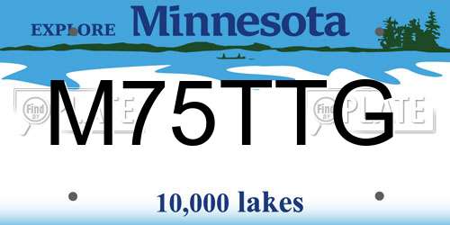 M75TTG Minnesota License Plate