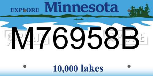 M76958B Minnesota License Plate