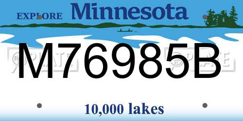 M76985B Minnesota License Plate