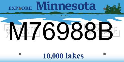 M76988B Minnesota License Plate