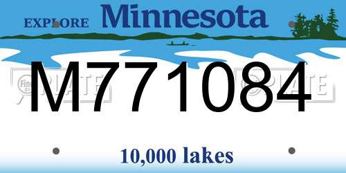 M771084 Minnesota License Plate
