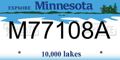 M77108A Minnesota License Plate