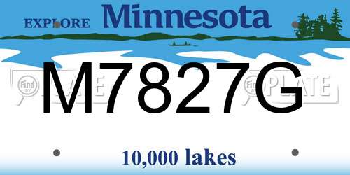M7827G Minnesota License Plate