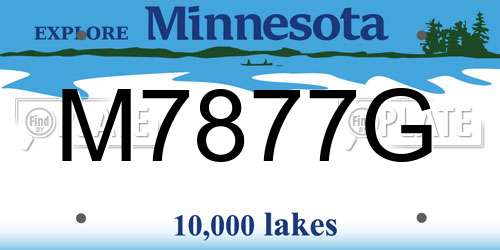 M7877G Minnesota License Plate
