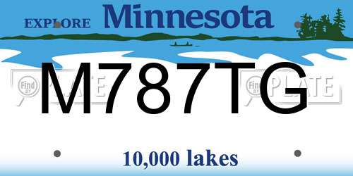 M787TG Minnesota License Plate