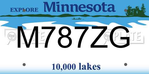 M787ZG Minnesota License Plate