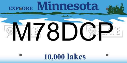 M78DCP Minnesota License Plate