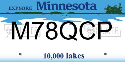 M78QCP Minnesota License Plate