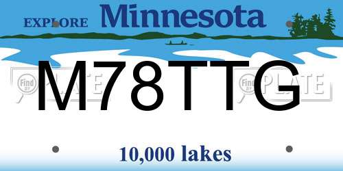 M78TTG Minnesota License Plate