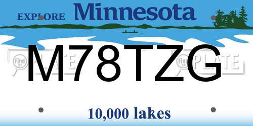 M78TZG Minnesota License Plate