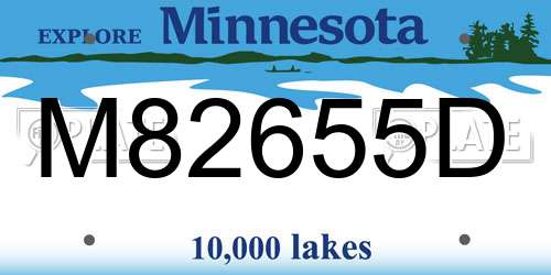 M82655D Minnesota License Plate