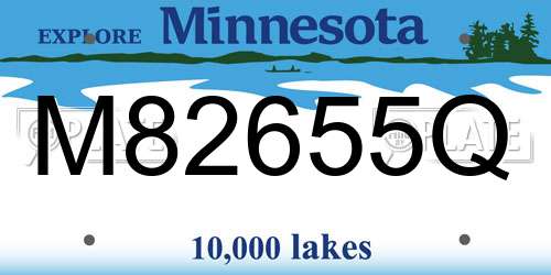 M82655Q Minnesota License Plate
