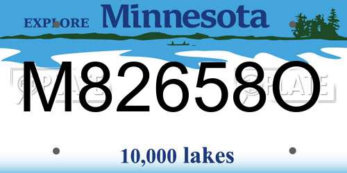 M82658O Minnesota License Plate