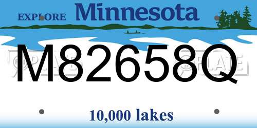 M82658Q Minnesota License Plate