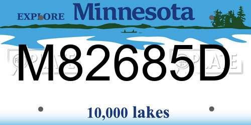 M82685D Minnesota License Plate