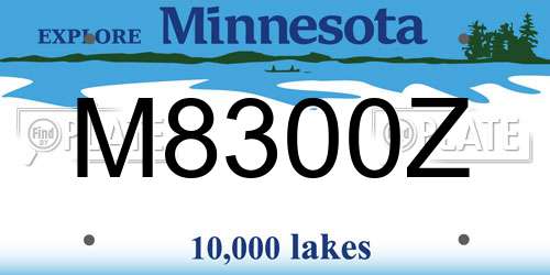 M8300Z Minnesota License Plate