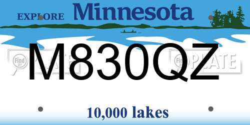 M830QZ Minnesota License Plate