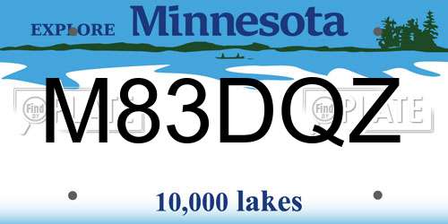 M83DQZ Minnesota License Plate