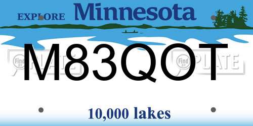 M83QOT Minnesota License Plate