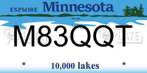M83QQT Minnesota License Plate