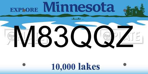 M83QQZ Minnesota License Plate
