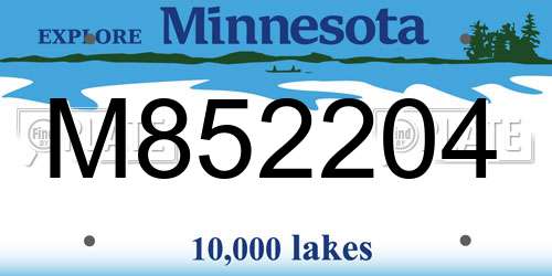 M852204 Minnesota License Plate