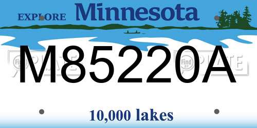 M85220A Minnesota License Plate