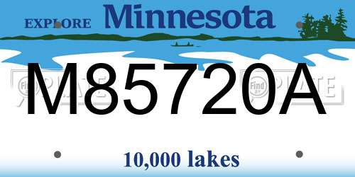 M85720A Minnesota License Plate