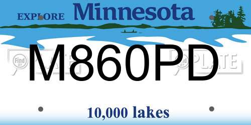 M860PD Minnesota License Plate