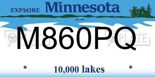 M860PQ Minnesota License Plate