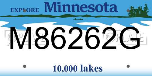 M86262G Minnesota License Plate